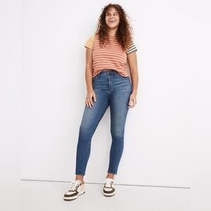 NWT MADEWELL Curvy High-Rise Skinny Crop Jeans in Lander Wash